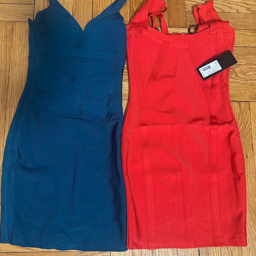 Elegant Red and Blue Bodycon Dresses.                 Marciano bandage dresses